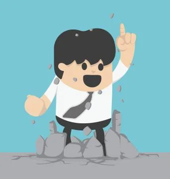 Business man breaking through Stock-Illustration