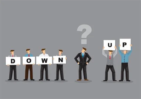 Business man cannot decide the suggestion he has. Stock Illustration