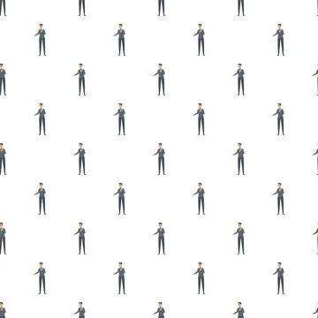 Business man character seamless pattern Stock Illustration