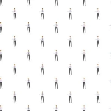 Business man character seamless pattern background Illustrazione stock