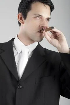 Business Man with Cigar Stock Photos