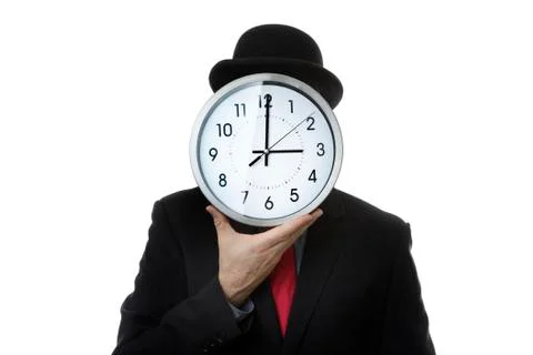 Business man with clock Stock Photos