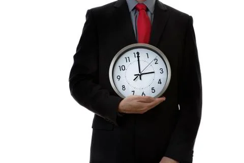 Business man with clock Stock Photos