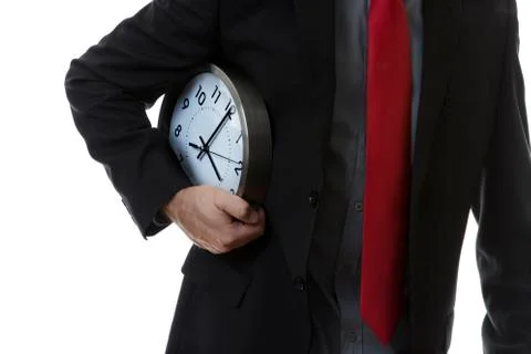Business man with clock Foto stock