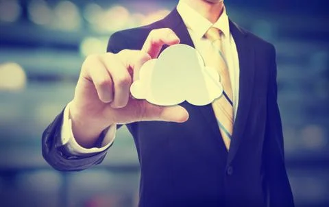 Business man with cloud computing concept 스톡 사진