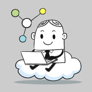 Business man Cloud Stock Illustration