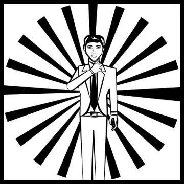 Business man comic outline Ilustración de archivo