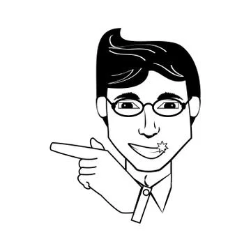 Business man comic outline Stock Illustration