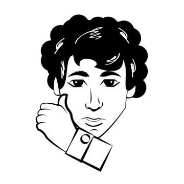 Business man comic outline イラスト素材