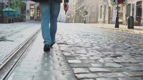 Business man commuting to work. Confident guy in suit being on his way to office Stock Footage 166463788