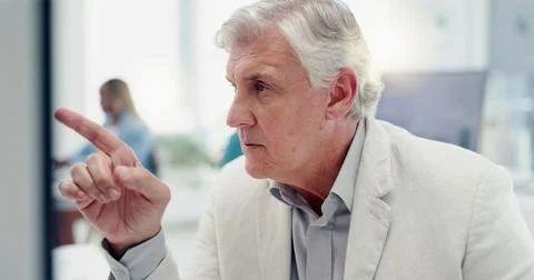 Business man, computer and documents while working in a office for data analysis Stock Photos