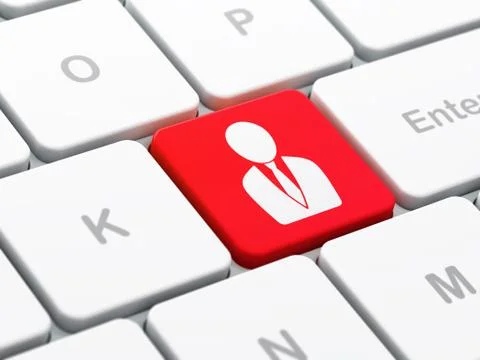 Business Man on computer keyboard background イラスト素材