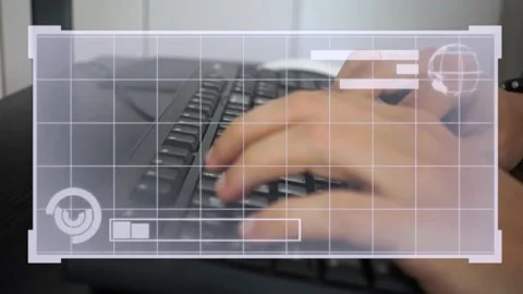 Business man with computer VPN virtual. Secure payment online. Coding closeup Video stock 221236161
