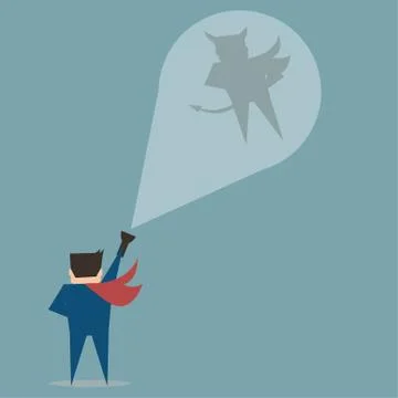 Business man with devil shadow Stock Illustration