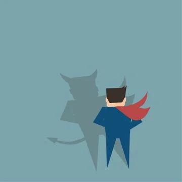 Business man with devil shadow Stock Illustration