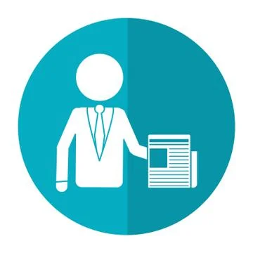 Business man document work office shadow Illustrazione stock