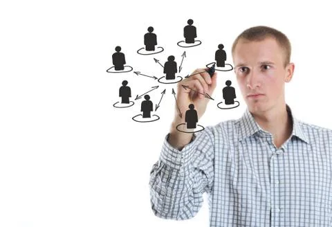 Business man draw cloud computing chart Stock Photos