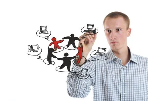 Business man draw cloud computing chart 写真素材