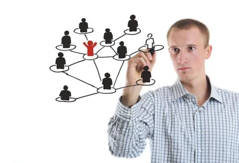 Business man draw cloud computing chart Stock Photos