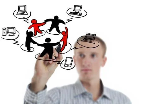 Business man draw cloud computing chart business man draw cloud computing ... Foto stock