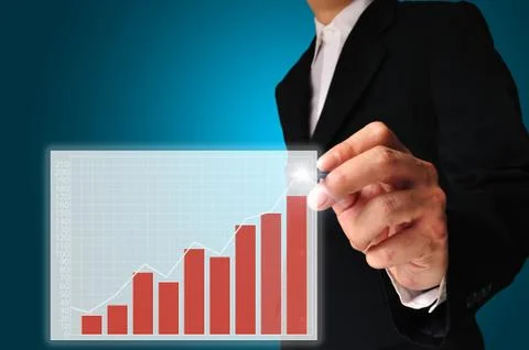Business man draw graph Stock-Illustration