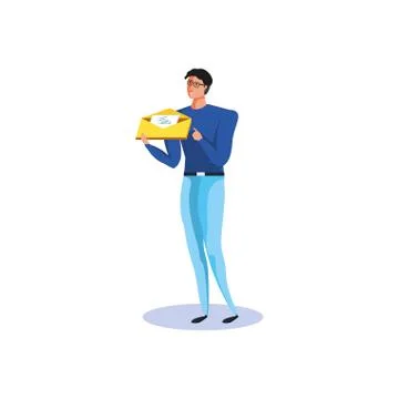 Business man elegant with envelope mail Illustrazione stock