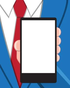 Business man with empty screen smart phone Stock Illustration