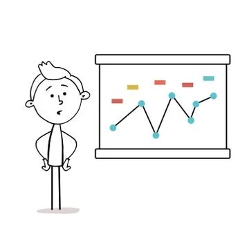 Business Man explains Presentation Stock Illustration