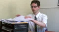 Business man finds document he is looking for HD Footage