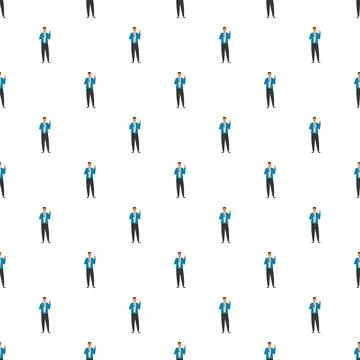 Business man gesturing idea seamless pattern background Illustrazione stock