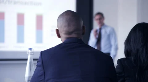 Business man giving a presentation in conference room Stock Footage 59379069