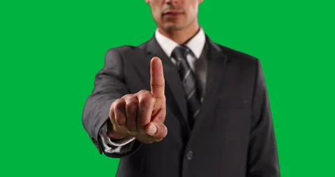 Business man on green background Stock Footage 324892158