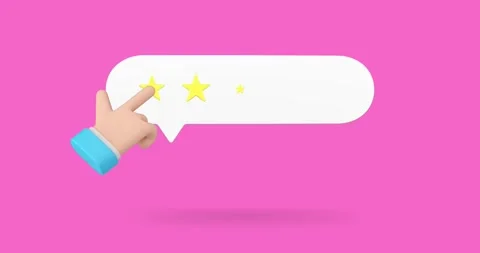 Business man hand cursor click five stars rating choice 3d icon animation loop Stock Footage 281634979