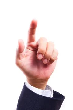 Business man hand touching on screen Stock Photos
