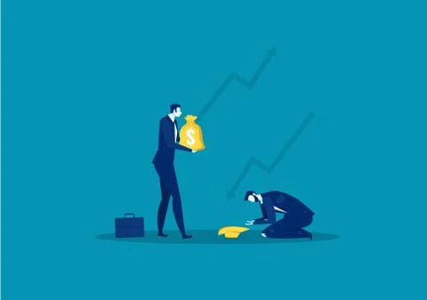 Business man helping to man fail from own business concept vector illustrator Stock Illustration