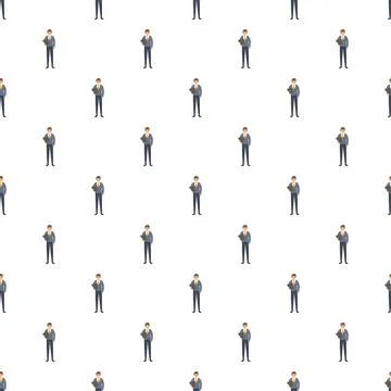 Business man holding folder repeating seamless pattern Illustrazione stock