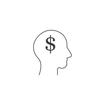 Business man idea vector icon. Businessman head with dollar icon. Stock vector Stock Illustration