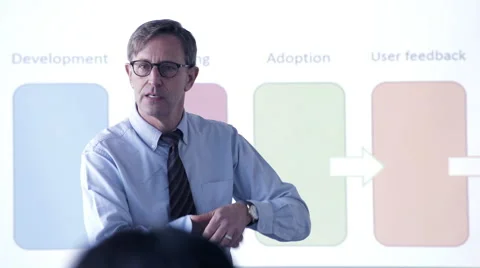 Business man interacting with executives during a presentation Stock Footage 59379511