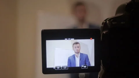 Business Man Interviewed Looking into Camera 库存影片 64238082