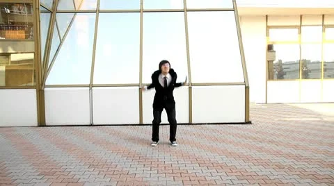 Business man jumps Stock Footage 10722477