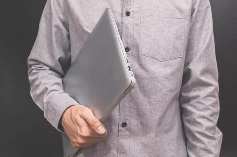 A business man with a laptop computer Stock Photos