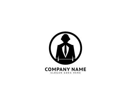 Business Man Logo Template Vector Icon Illustration Design Stock Illustration