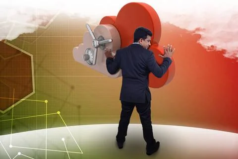 Business man looking the Cloud storage concept Business man looking the Cl... 스톡 사진