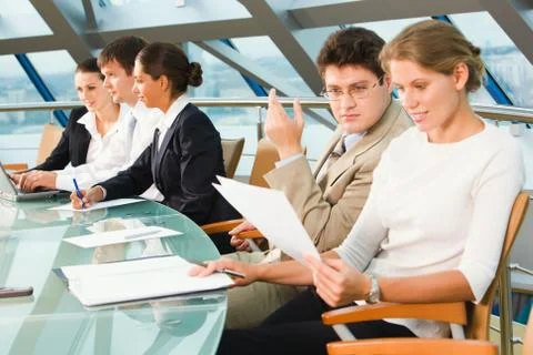 Business man is looking at the document Stock Photos