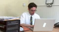 Business man looking for work information HD Footage