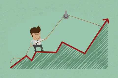Business man make a economic rebound growth , eps10 vector format Stock Illustration