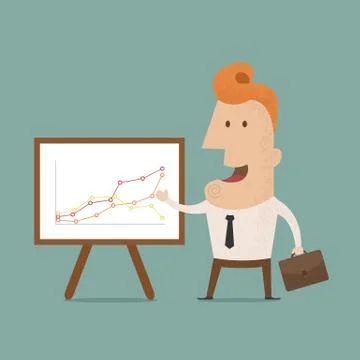 Business man making a presentation, eps10 vector format Illustrazione stock