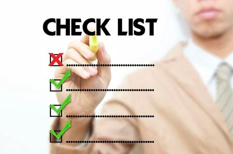 Business man mark on the check boxes. Stock Illustration
