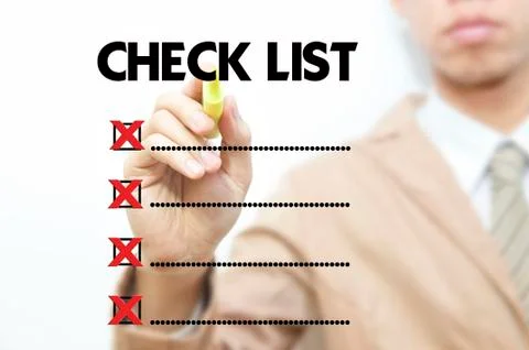 Business man mark on the check boxes. Stock Illustration