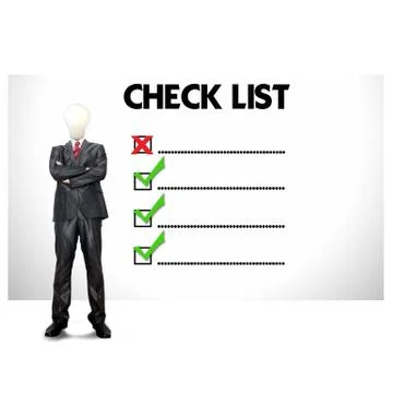 Business man mark on the check boxes. Stock Illustration